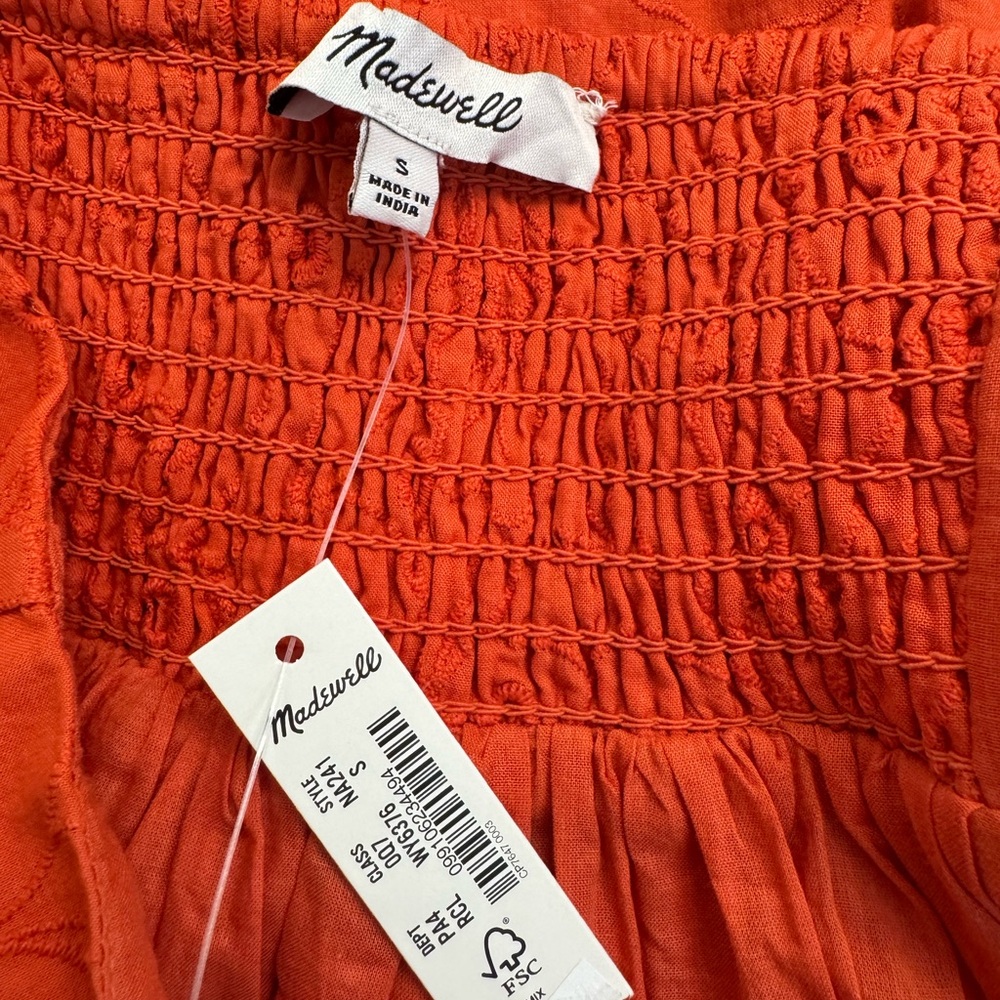 Madewell Orange Midi Dress - Picture 4 of 7